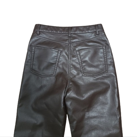 Aritzia Wilfred The Melina Vegan Cropped Pant in Rich Mocha Brown Women's Size 4 - Picture 13 of 16